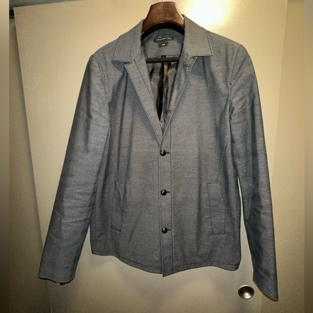 John Varvatos Star USA Luxe Dark Gray Button Front Jacket